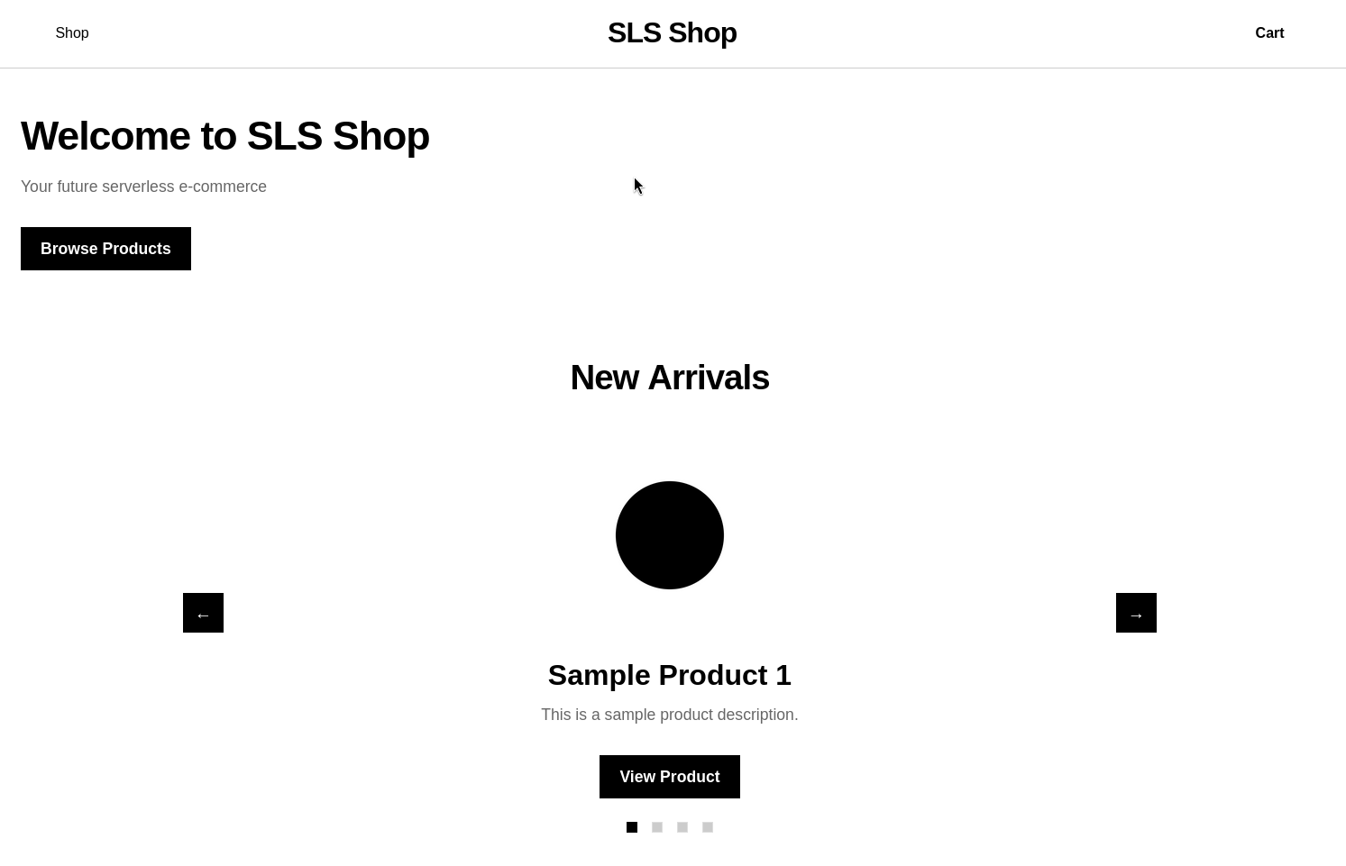 Demo image serverless store home